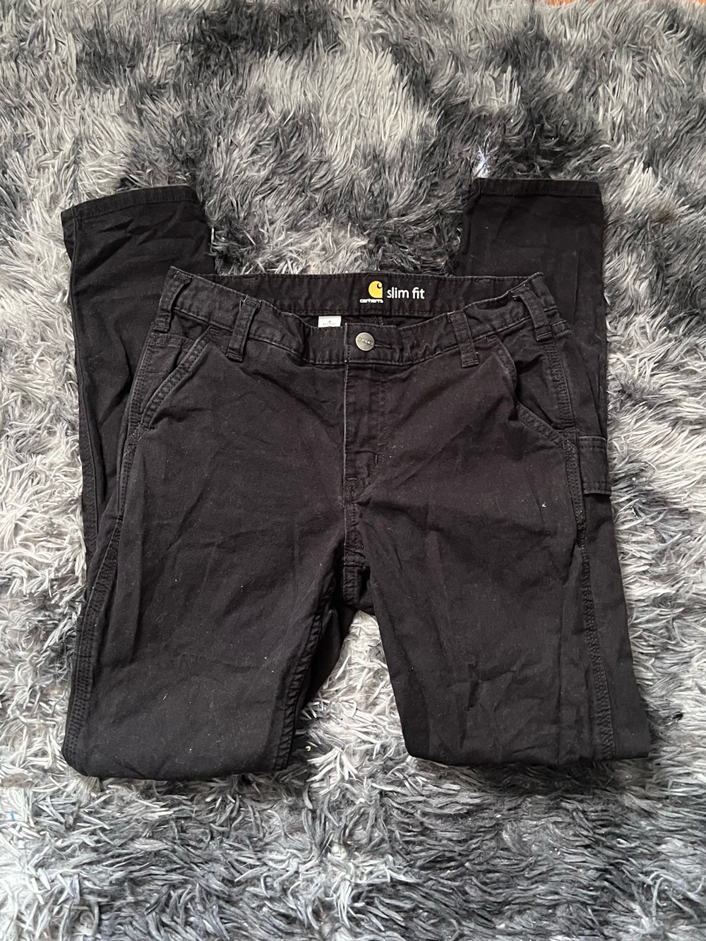 Carhartt Black Slim Fit Work Pants with Utility Pocket